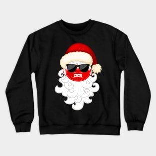 Santa With Face Mask and Black Glass Christmas 2020 Crewneck Sweatshirt